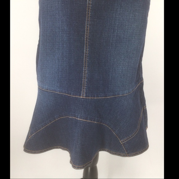 Neeso Jeans Size 5 Fit and Flare Jean Skirt 4% Spandex - Picture 6 of 10